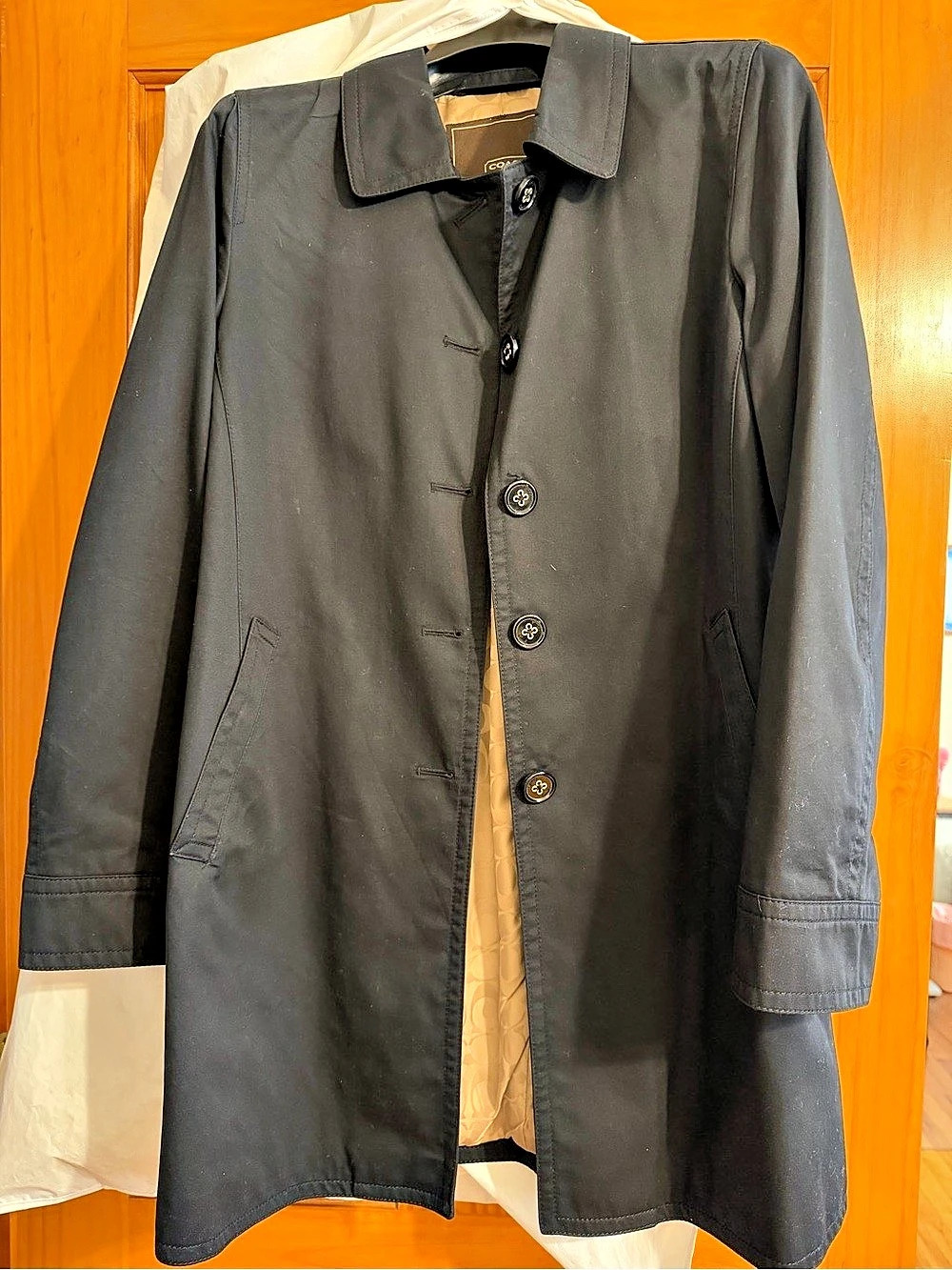 Coach Women’s Black Trench Coat Size Small Like New